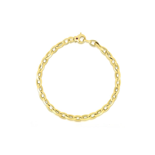 Classic Gold Yellow Gold Almond Link Chain Bracelet